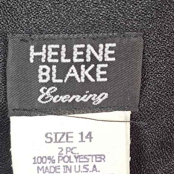 Helene Blake Blazer Jacket Women 14 Black Gold Elegant Office Business Workwear - Picture 8 of 12